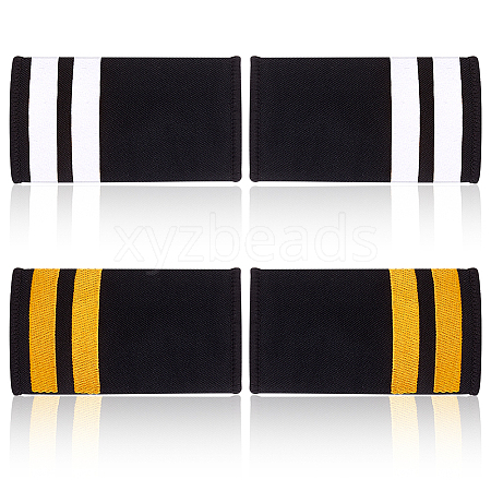 AHADERMAKER 4 Pairs 2 Colors Rectangle Polyester Pilot Epaulettes FIND-GA0003-89-1