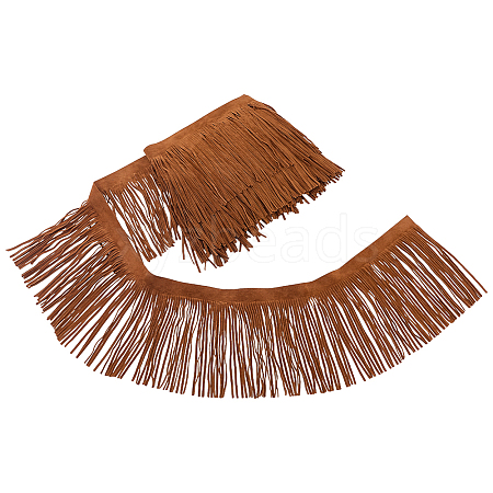 Faux Suede Fabric Tassel Ribbons OCOR-WH0109-110B-1