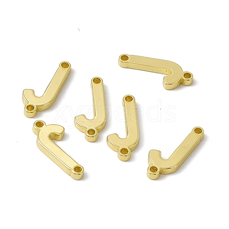 Rack Plating Brass Letter Connector Charms KK-C007-38G-J-1