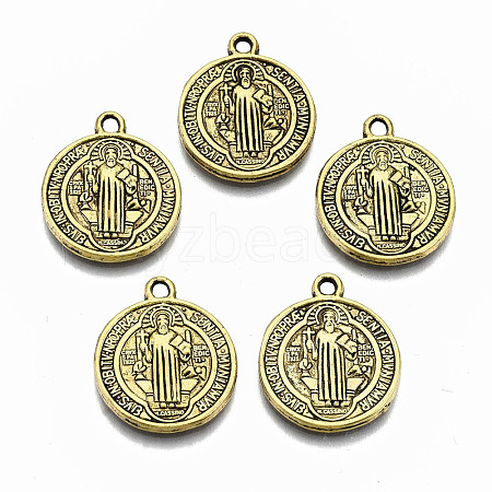 Tibetan Style Alloy Pendants TIBEP-N005-12AG-RS-1