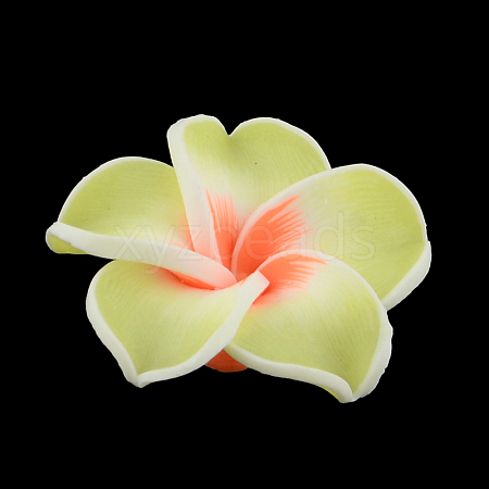 Handmade Polymer Clay 3D Flower Plumeria Beads CLAY-Q192-15mm-13-1