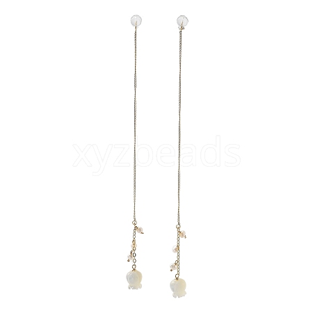 Natural Pearl Ear Studs EJEW-P256-47G-1