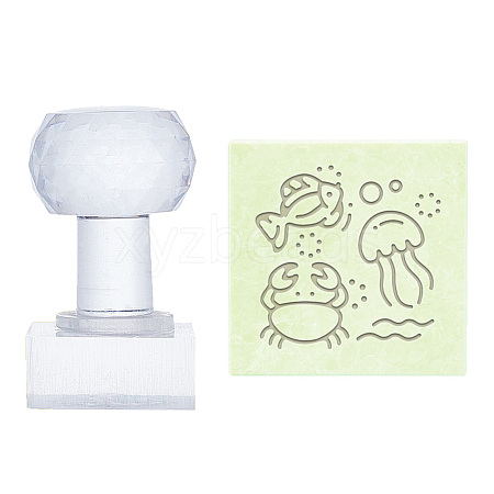 Clear Acrylic Soap Stamps DIY-WH0445-010-1