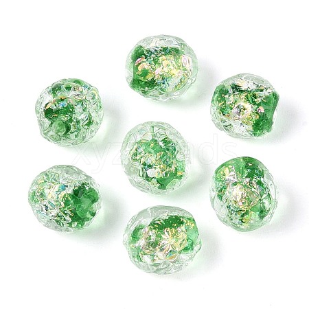 Handmade Foil Glass Beads Strands FOIL-N033-03B-1