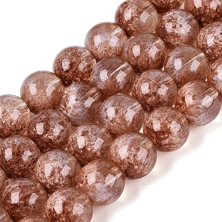 Transparent Half Spray Painted Glass Beads Strands GLAA-Q110-02A-08-1