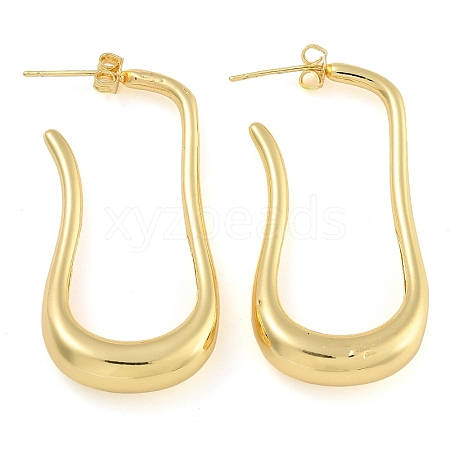 Brass Rectangle Stud Earrings EJEW-K293-12G-1