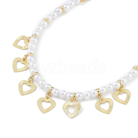 6mm Round ABS Imitation Pearl Beaded Necklaces NJEW-P317-12G-G-1