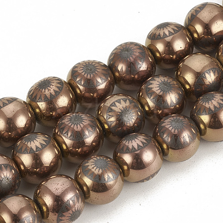 Electroplate Non-magnetic Synthetic Hematite Beads Strands G-T065-10mm-03D-1