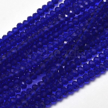 Faceted Rondelle Transparent Glass Beads Strands EGLA-J134-3x2mm-B05-1