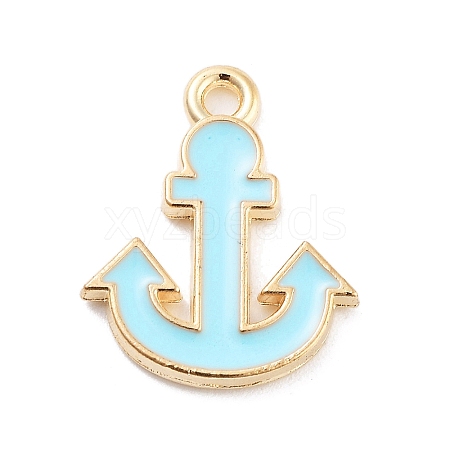 Light Gold Plated Alloy Enamel Charms ENAM-M219-07KCG-01-1