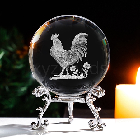 Inner Carving 12 Chinese Zodiac Signs Glass Crystal Ball Diaplay Decoration PW-WG32D61-19-1