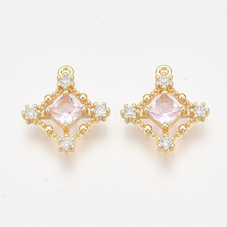 Brass Cubic Zirconia Pendants KK-T038-548C-NF-1