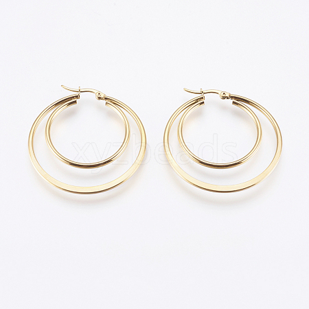 201 Stainless Steel Hoop Earrings EJEW-I213-B-02G-1