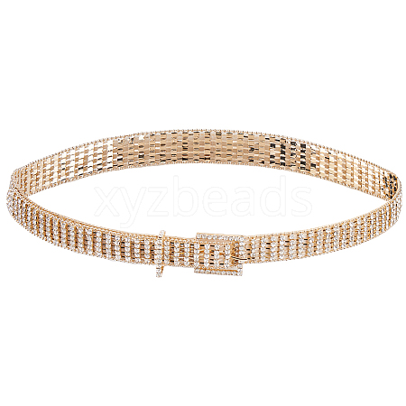 Alloy Full Crystal Rhinestone 5-Row Chain Belts AJEW-WH20019-49G-1
