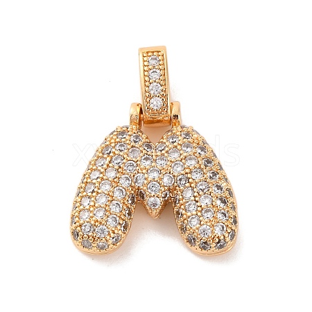 Brass Micro Pave Cubic Zirconia Pendants KK-C076-29M-G01-1