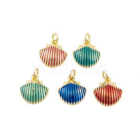 Rack Plating Brass Enamel Pendants KK-P269-09G-1