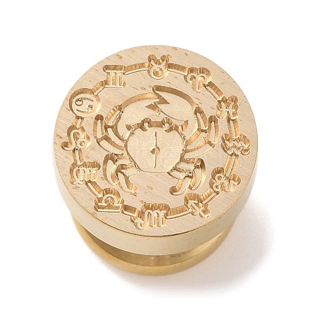 Golden Plated Round Shaped Wax Seal Brass Stamp Head STAM-K002-01G-06-1