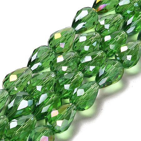 Electroplate Glass Beads Strands EGLA-D015-15x10mm-19-1