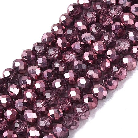 Transparent Electroplate Glass Beads Strands LS-EGLA-Q131-01A-06-1