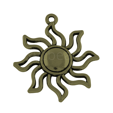 Tibetan Style Alloy Solar Eclipse Pendants TIBEP-R304-004AB-FF-1