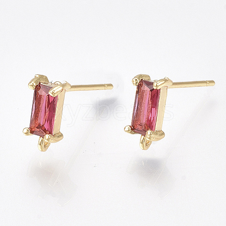 Brass Stud Earring Findings KK-T038-492B-1