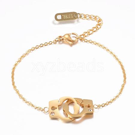 304 Stainless Steel Link Bracelets BJEW-H521-03G-1