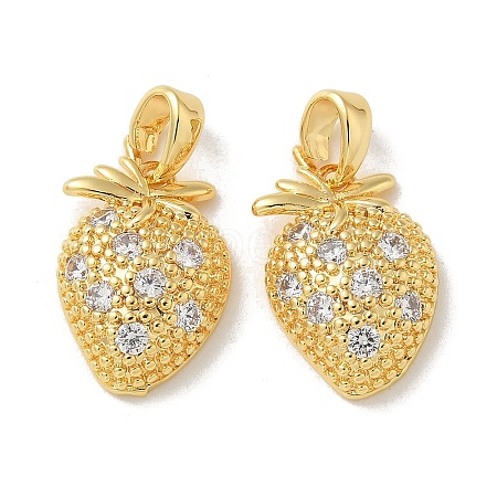 Brass Micro Pave Cubic Zirconia Pendents KK-R210-17G-1