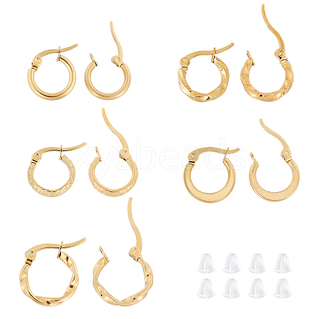 Unicraftale 201 Stainless Steel Hoop Earrings EJEW-UN0001-30-1