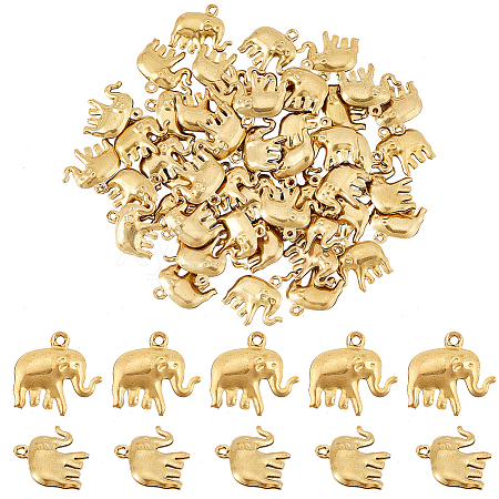   Brass Elephant Pendants KK-PH0005-10-1