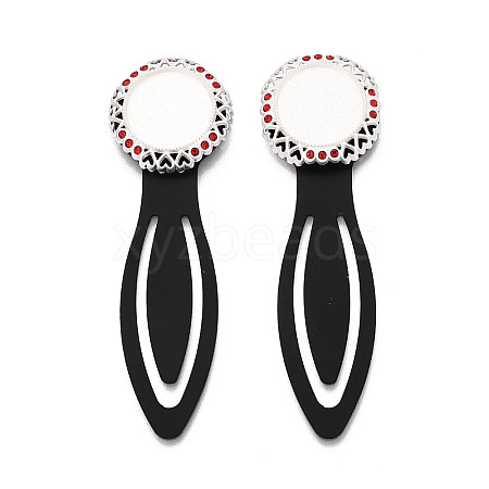 Alloy & Iron Bookmark Cabochon Settings PALLOY-N184-04S-1