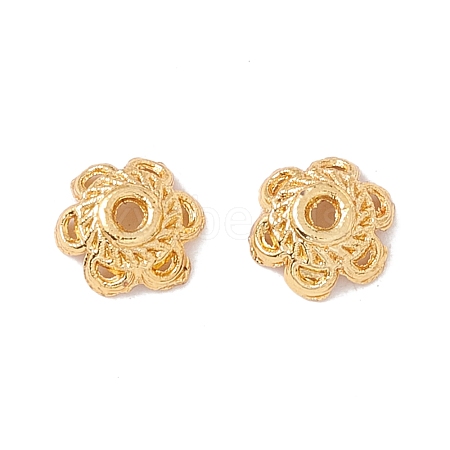 6-Petal Brass Bead Caps KK-A162-03G-1