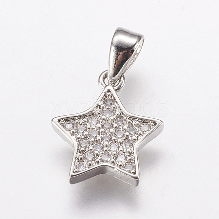 Brass Micro Pave Cubic Zirconia Charm ZIRC-E143-72P-1