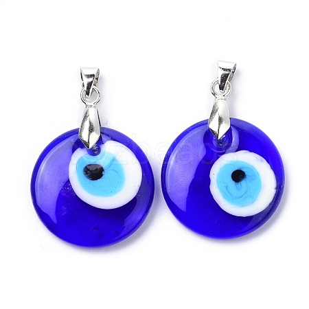 Handmade Evil Eye Lampwork Pendants LAMP-C001-02A-1