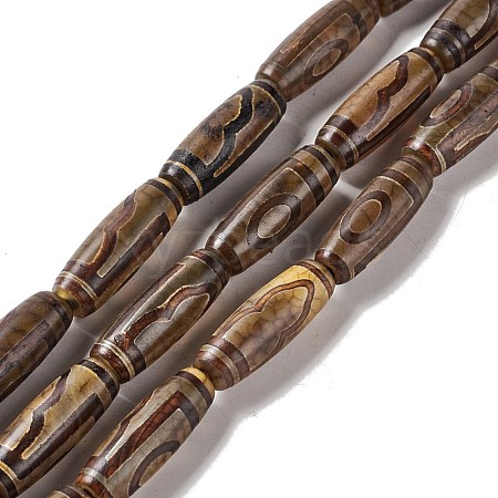 Tibetan Style dZi Beads Strands G-A024-01O-1