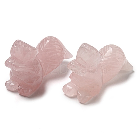 Natural Rose Quartz Carved Healing Squirrel Figurines DJEW-D012-01E-1