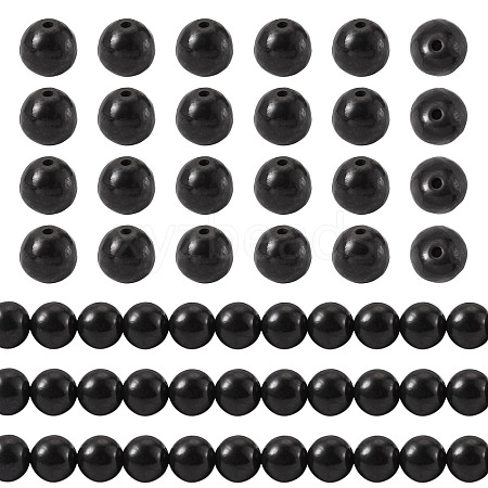 1 Strand Natural Shungite Beads Strands G-TA0003-34C-1