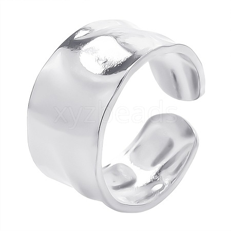 Non-Tarnish Stainless Steel Open Cuff Rings RE9751-1-1