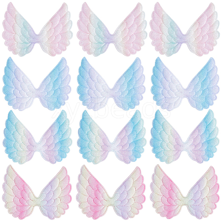 Gorgecraft 40Pcs 4 Colors Angel Wing Shape Sew on Patches Applique FIND-GF0005-44-1