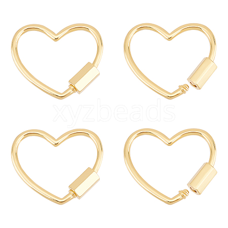 Unicraftale 4Pcs Brass Screw Carabiner Lock Charms KK-UN0001-98-1