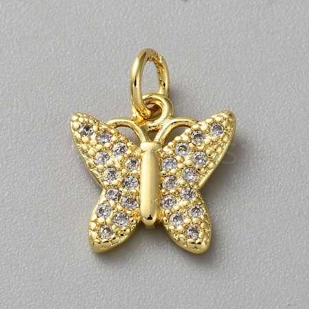 Brass Micro Pave Cubic Zirconia Charms KK-WH20001-13A-1