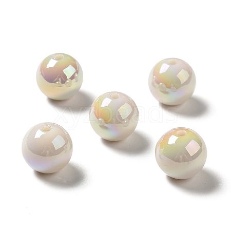 UV Plating Opaque Rainbow Iridescent Acrylic Beads MACR-D063-01A-05-1