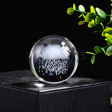 Inner Carving Glass Crystal Ball Diaplay Decoration PW-WGF6175-12-1