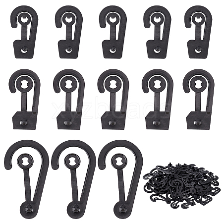  180Pcs 3 Style PP Plastic Display Snap Hooks FIND-NB0002-90B-1