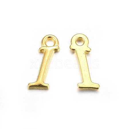 Golden Plated Alloy Letter Pendants X-PALLOY-P097-01-I-1