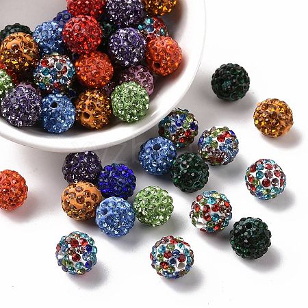 Pave Disco Ball Beads X1-RB-A130-10mm-M-1