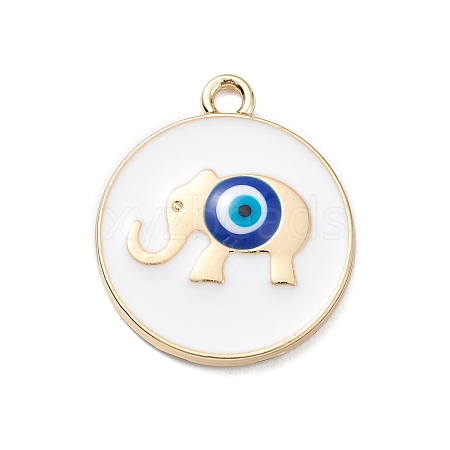 Evil Eye Style Alloy Enamel Pandants ENAM-K068-01G-03-1