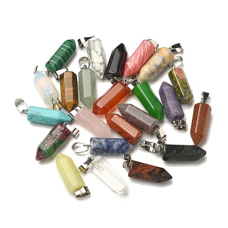 Natural & Synthetic Mixed Gemstone Pendants G-Z067-07P-01-1