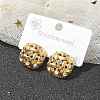 304 Stainless Steel Oval Stud Earrings EJEW-B108-09G-1