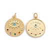 Brass Micro Pave Colorful Cubic Zirconia Pendants X-KK-Z023-10G-2