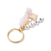 Alloy Enamel Acrylic with Natural Rose Quartz Keychain KEYC-JKC00806-04-4